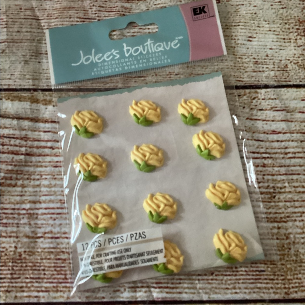 Yellow flowers scrapbooking embellishments-NEW-Jolee’s